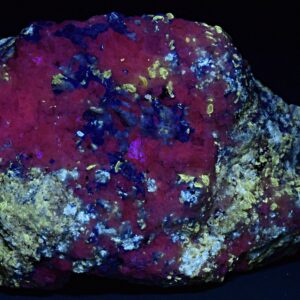 495 Gram Fluorescent Hauyne Crystals With Calcite Phlogopite Gonnardite Pyrite Specimen From Badakhshan Afghanistan