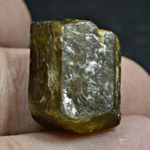 23 Carat Terminated Fluorescent Dravite Tourmaline with Mica from Afghanistan – Natural Collector Mineral Specimen