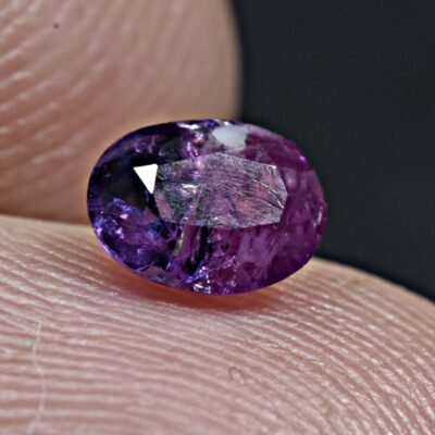 0.5 Carat Faceted Fluorescent Bi-Color Ruby Cut Gemstone From Jigdalok Afghanistan