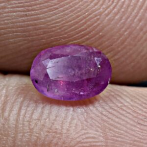 1 Carat Faceted Fluorescent Ruby Cut Gemstone From Jigdalok Afghanistan