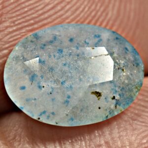 2 Carat Faceted Fluorescent Afghanite Cut Gemstone From Badakhshan Afghanistan