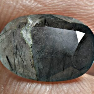 5 Carat Faceted Blue Rutile Quartz Cut Gemstone From Pakistan