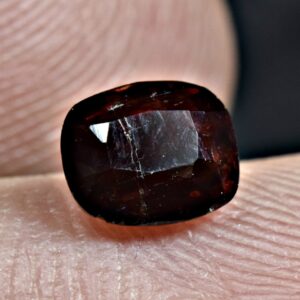 0.9 Carat Faceted Fluorescent Red Zircon Cut Gemstone From Pakistan