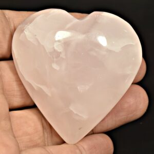 531 Carat Fluorescent Pink Calcite Heart Shape Tumbled Afghanistan