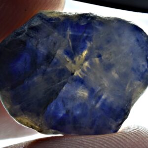 18 Carat Natural Terminated Fluorescent Trapiche Sapphire Crystal From Badakhshan Afghanistan