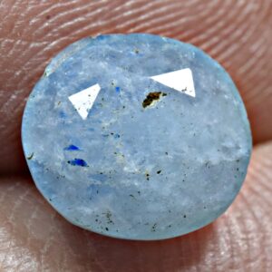 1.8 Carat Faceted Fluorescent Afghanite Cut Gemstone From Badakhshan Afghanistan
