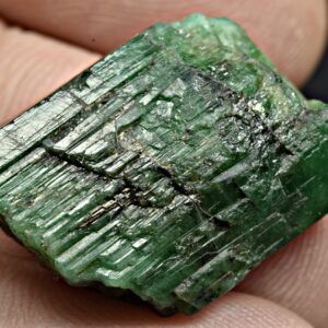 29 Carat Green Emerald Crystal With Pyrite From Panjshir Afghanistan