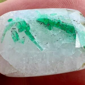 23 Carat Faceted Quartz Inclusion Emerald From Swat Pakistan