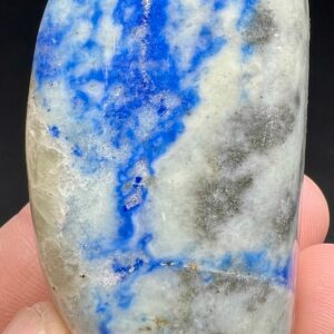 455 Carat Fluorescent Afghanite Palm Stone With Fluorescent Calcite, Lazurite & Pyrite From Afghanistan