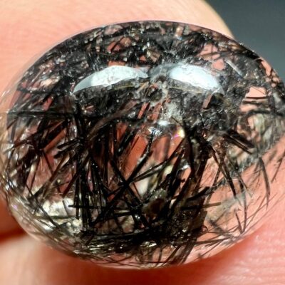 8.9 Carat Faceted Rutile Quartz Cabochon  From Zagi Pakistan