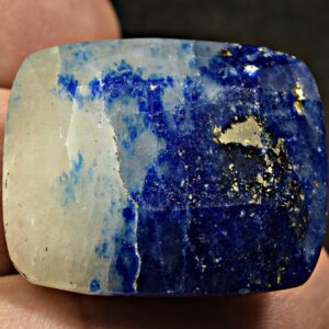 68 Carat Fluorescent Faceted Bi-Color Afghanite Cut Gemstone With Pyrite From Badakhshan Afghanistan