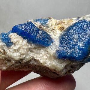 63 Grams Fluorescent Afghanite Crystals With Pyrite On Calcite Matrix From Badakhshan Afghanistan