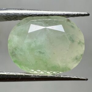 6.70 Carat Hydrogrossular Garnet Cut Gemstone Green Dots from Mohmand Pakistan