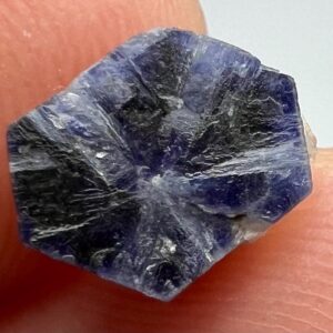 4ct Terminated Fluorescent Trapiche Sapphire Crystal from Badakhshan Afghanistan | Natural Corundum Specimen