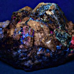 Fluorescent Marialite Scapolite Crystal with Calcite & Pyrite