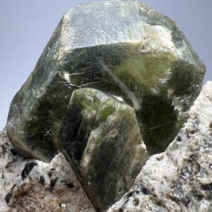 Large Green Diopside Crystal with Biotite Mica – Afghanistan Collector Specimen