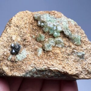 265 Gram Full Terminated Demantoid Garnet Crystals Bunch on Matrix Specimen From Khost Afghanistan