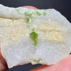 140 Carat Chromium Dravite With Traces Of Vanadium On White Matrix From Gilgit Pakistan