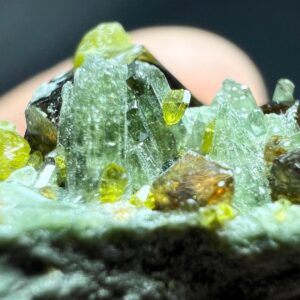 103 Carat Green Vesuvianite Crystal Specimen With Andradite Garnet & Diopside Crystal From Afghanistan