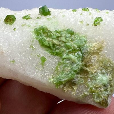 114 Carat Chromium Dravite With Traces Of Vanadium On White Matrix From Gilgit Pakistan