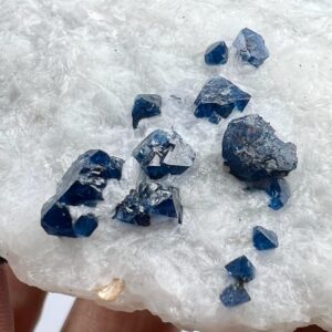 281 Gram Terminated Blue Spinel Crystals Specimen With Clinohumite & Mica From Pakistan
