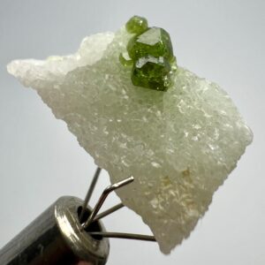 13 Carat Chromium Dravite With Traces Of Vanadium On White Matrix From Gilgit Pakistan