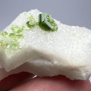 61 Carat Chromium Dravite With Traces Of Vanadium On White Matrix From Gilgit Pakistan