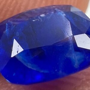 0.90 Carat Faceted Fluorescent Hauyne Gemstone from Badakhshan Afghanistan | Rare Blue Cut Collectible Stone