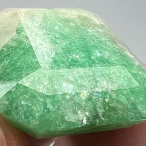 121 Carat Faceted Emerald and Quartz Gemstone from Swat Pakistan – Rare Collector Crystal Specimen