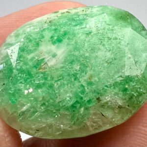 26 Carat Faceted Emerald Inclusion Quartz Gemstone from Pakistan – Rare Collector Cut Stone