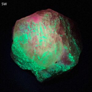 543 Carat Fluorescent Natural Scapolite Crystal with Green Fluorescent Hyalite from Badakhshan Afghanistan