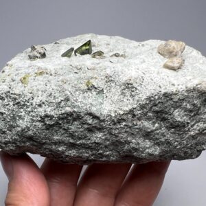 365 Gram Green Sphene Titanite With Fluorescent Calcite Matrix From Pakistan