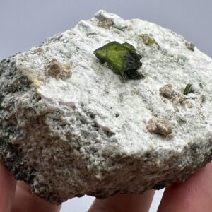 207 Gram Green Sphene Crystals Fluorescent Calcite Gilgit Pakistan