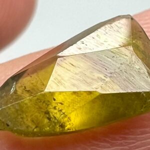 1.4 Carat Freeform Faceted Green Sphene Rare Cut Gemstone From Pakistan
