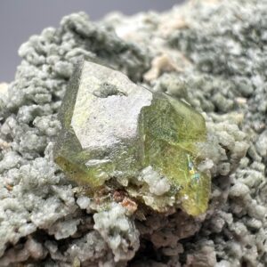 411 Gram Green Sphene Titanite With Fluorescent Calcite Matrix From Pakistan