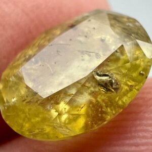 3.5 Carat Faceted Fluorescent Dravite Tourmaline Cut Gemstone Inclusion Pyrite From From Afghanistan