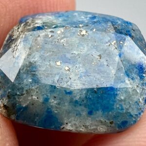 13 Carat Faceted Afghanite Gemstone: Fluorescent Phlogopite, Calcite & Pyrite