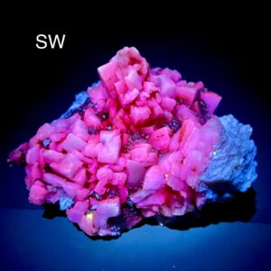 393 Gram Fluorescent Albite Crystals Specimen With Garnet Crystals & Mica From Skardu Pakistan