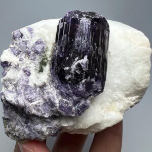 Fluorescent Purple Scapolite Crystal on Matrix | Mineral Specimen from Afghanistan