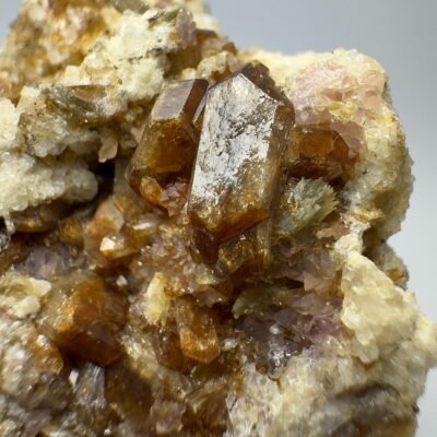 Childrenite Crystals Cluster with Rose Quartz & Mica - Nuristan Afghanistan