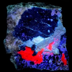 2220 Gram Fluorescent Sodalite Cluster: Gonnardite, Afghanite, Calcite & Pyrite - Afghanistan