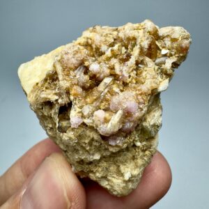 Childrenite Rose Quartz Mineral Specimen: Afghanistan Collector's Display