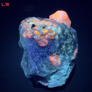 193g Fluorescent, Sharp Phosphorescent Hackmanite Crystals On Calcite Matrix From Badakhshan Afghanistan