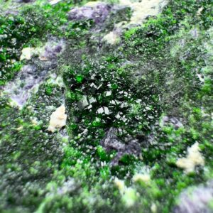 Green Uvarovite Garnet Crystals on Matrix Natural Specimen from Afghanistan