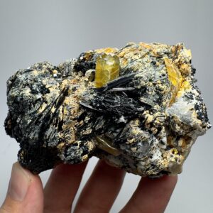 431 Grams Sphene, Titanite, Crystals With Aegirine, Bunch On Fluorescent Matrix From Zagi Pakistan