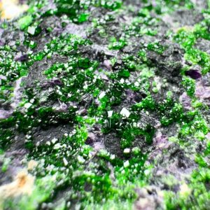 464 Grams Rare Uvarovite Garnet on Purple Kämmererite & Black Chromite Matrix From Afghanistan