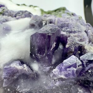 6170g Fluorescent Scapolite Crystals on Epidote & Calcite Matrix – Afghanistan Mineral Specimen