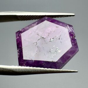 7.80 Carat Kashmir Corundum Slice: Rare Gemstone for Jewelry Display