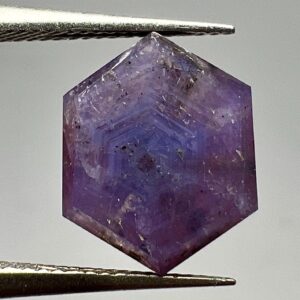 6.40 Carat Pink Sapphire Hexagon Crystal Slice Fluorescent from Badakhshan Afghanistan