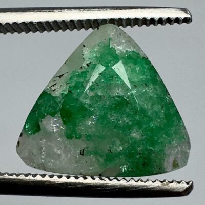 2.90 Carat Faceted, Emerald Included Quartz Cut Gemstone From Swat Pakistan